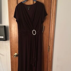 Elegant Purple Dress with Embellished Waist